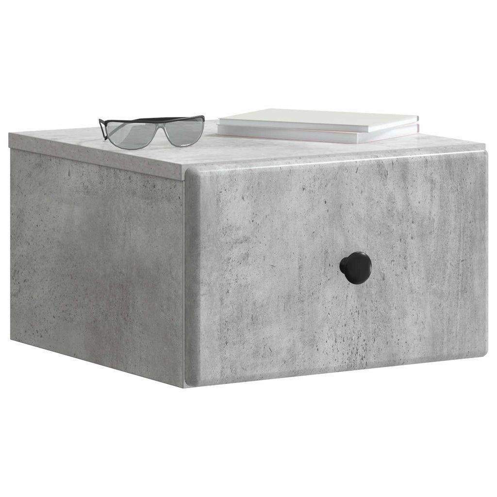 Wandmontierter Nachttisch Betongrau 34,5 x 33 x 20 cm