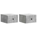 Wandmontierter Nachttisch 2 pcs Betongrau 34,5 x 33 x 20 cm