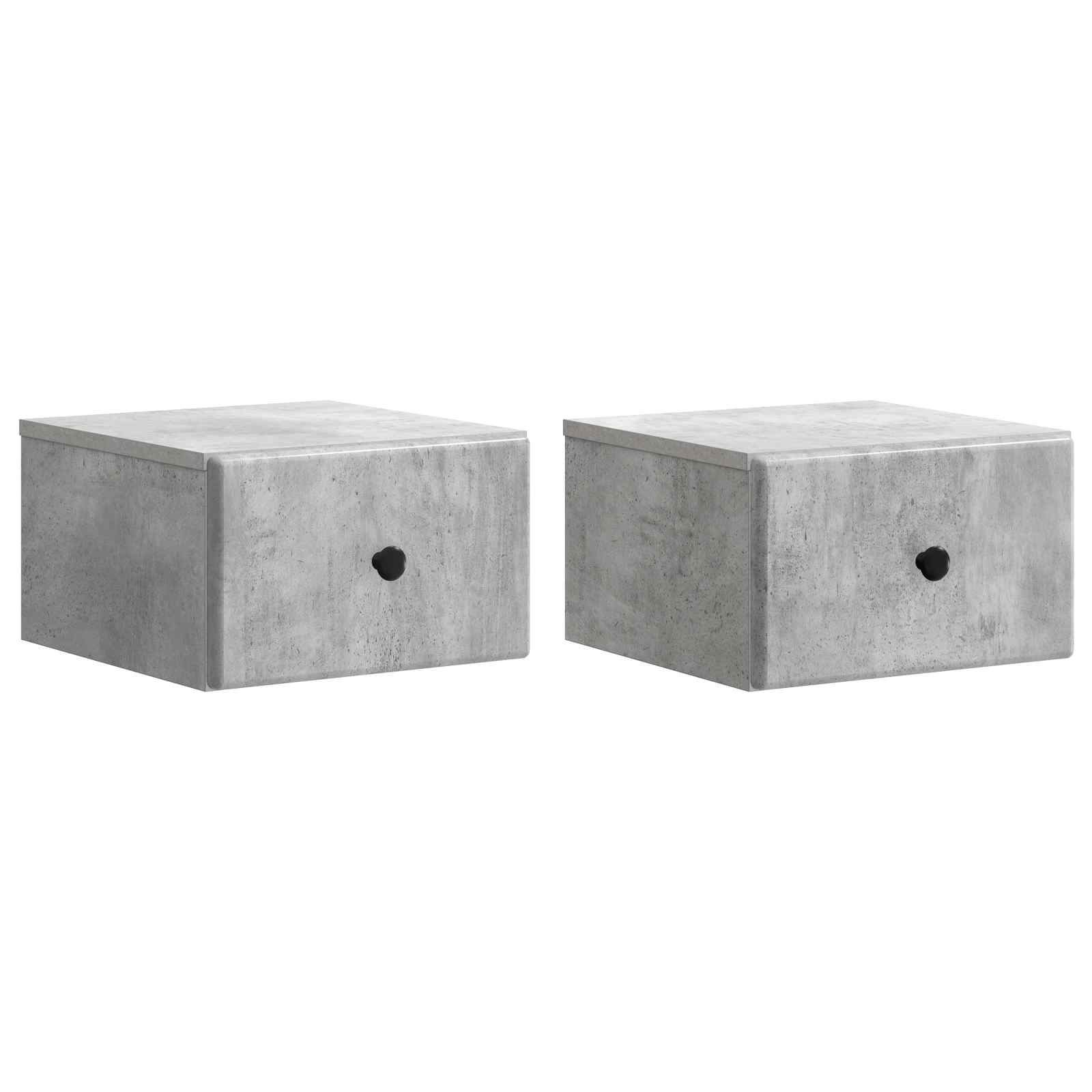 Wandmontierter Nachttisch 2 pcs Betongrau 34,5 x 33 x 20 cm