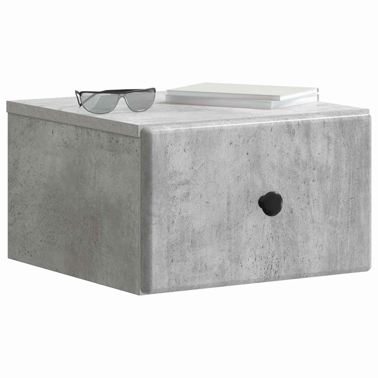 Wandmontierter Nachttisch 2 pcs Betongrau 34,5 x 33 x 20 cm