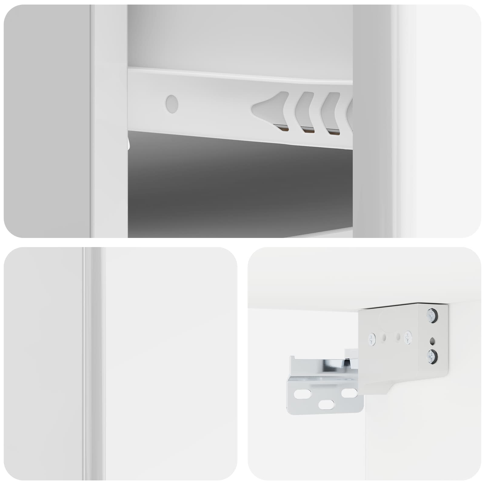 Wandmontierter Nachttisch 2 pcs Hochglanz Weiß Holzwerkstoff