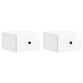 Wandmontierter Nachttisch 2 pcs Hochglanz Weiß Holzwerkstoff