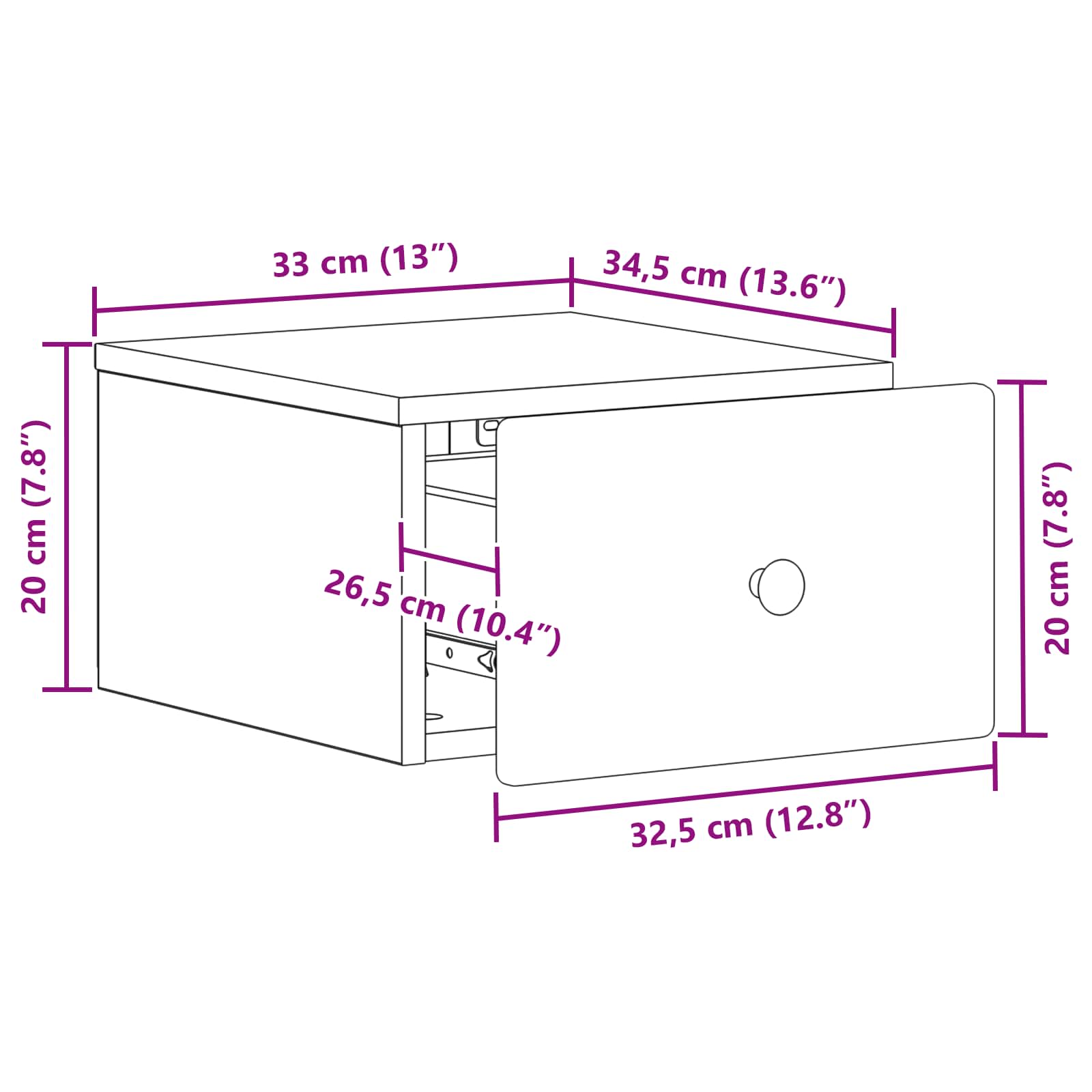 Wandmontierter Nachttisch 2 pcs Hochglanz Weiß Holzwerkstoff