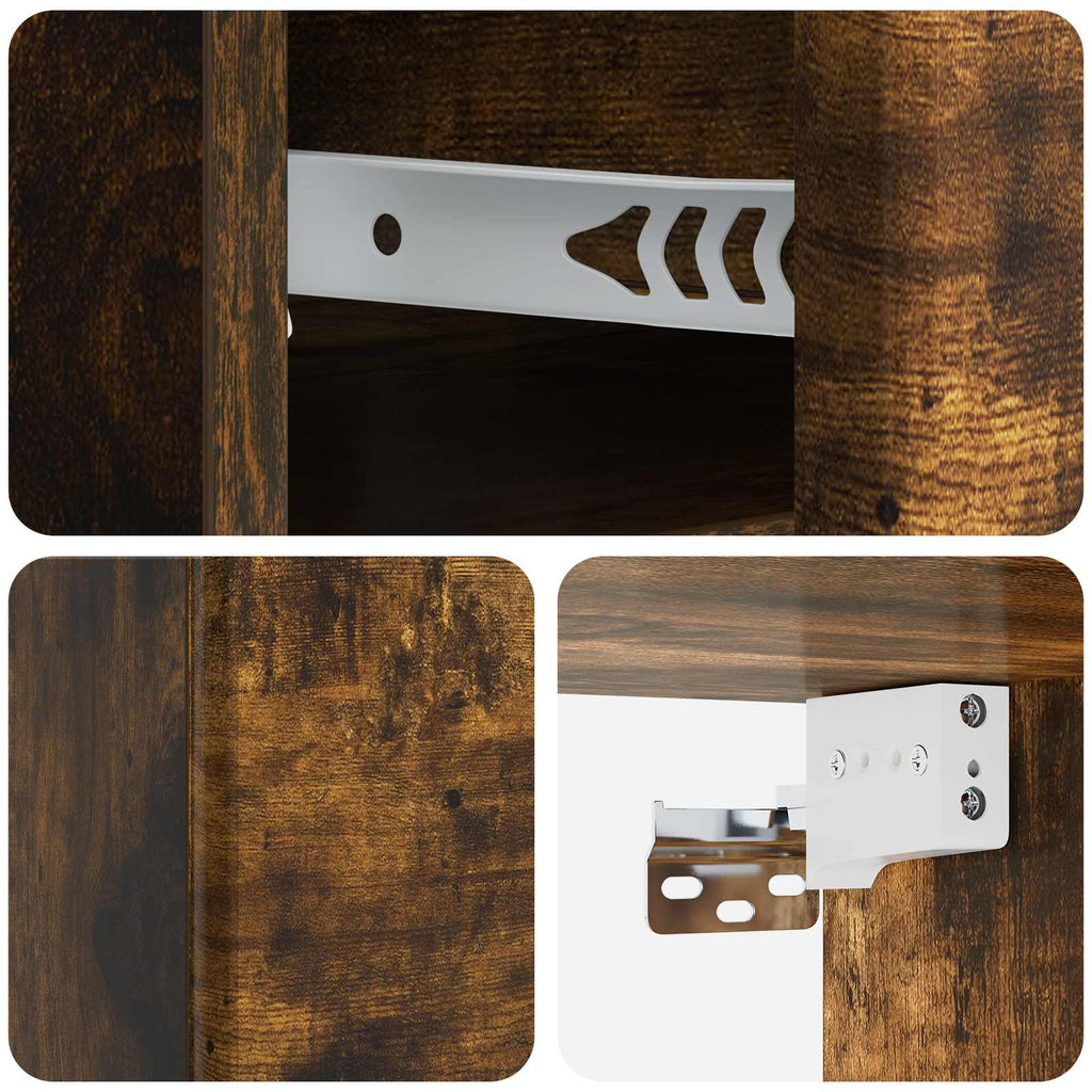 Wandmontierter Nachttisch 2 pcs Geräucherte Eiche Holzwerkstoff