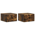 Wandmontierter Nachttisch 2 pcs Geräucherte Eiche Holzwerkstoff