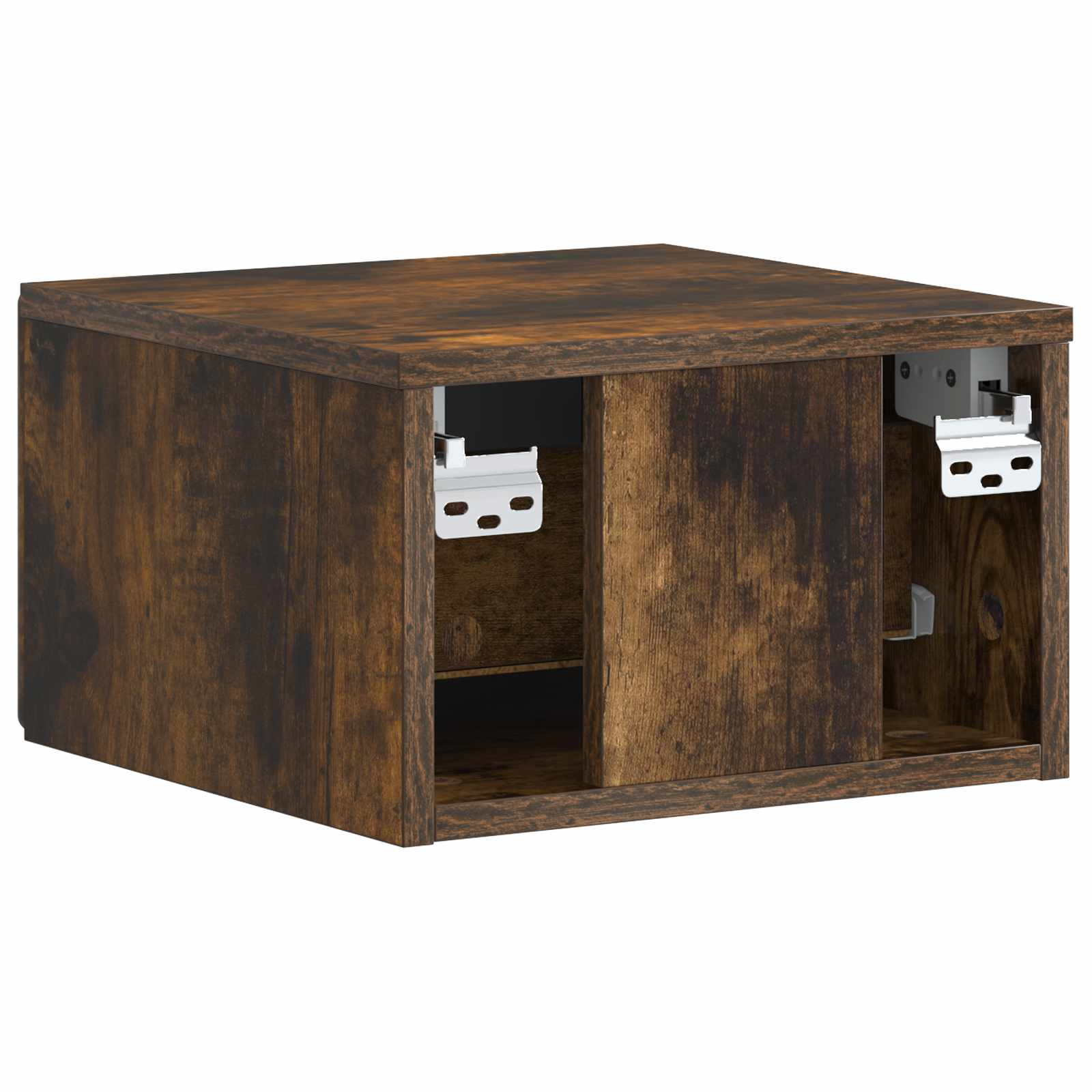 Wandmontierter Nachttisch 2 pcs Geräucherte Eiche Holzwerkstoff