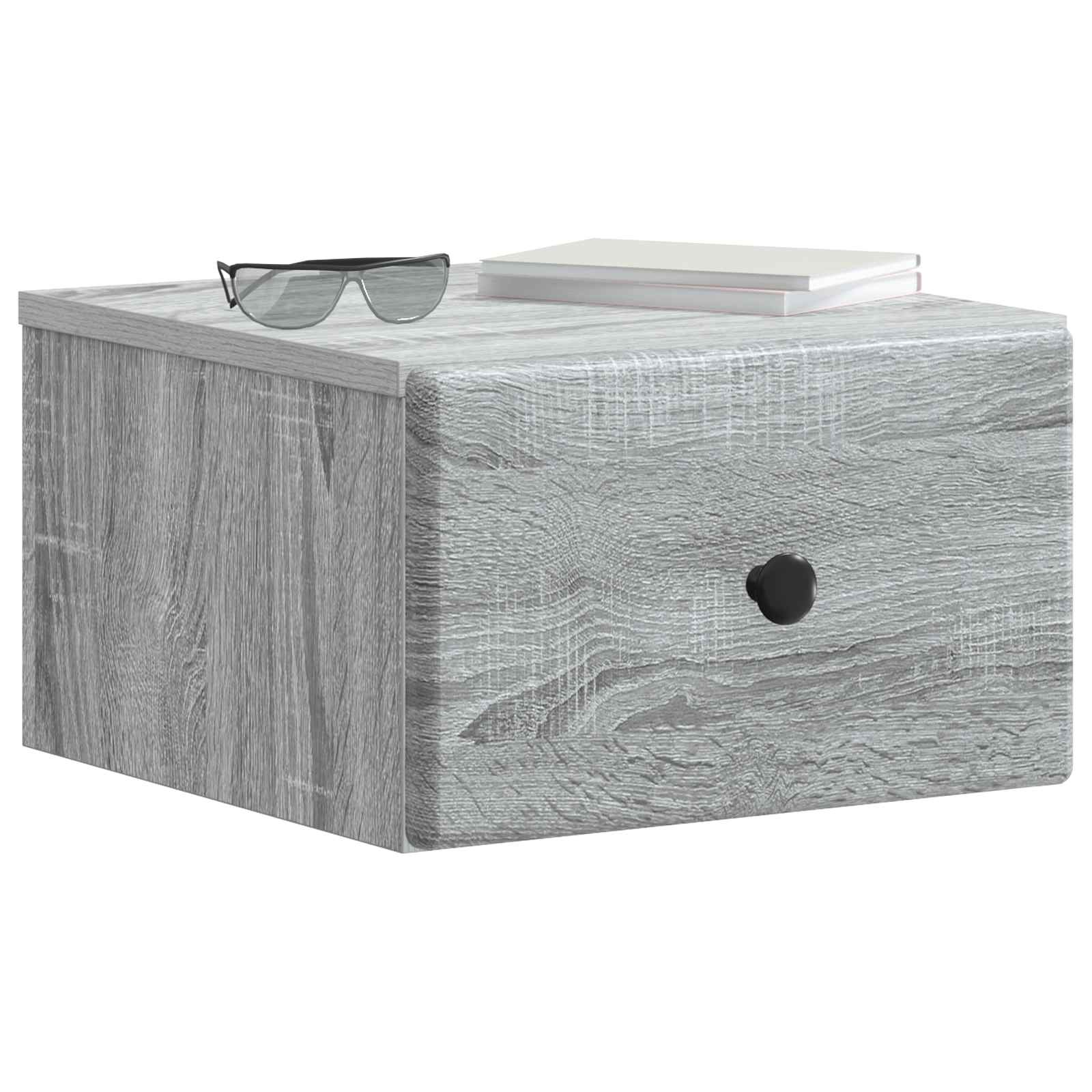 Wandmontierter Nachttisch Graues Sonoma 34,5 x 33 x 20 cm