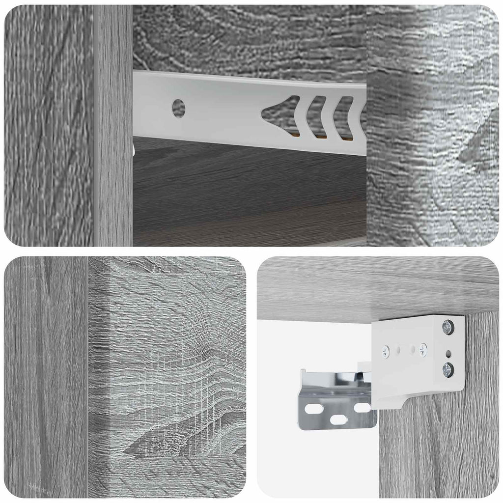 Wandmontierter Nachttisch 2 pcs Graues Sonoma 34,5 x 33 x 20 cm