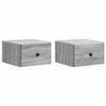 Wandmontierter Nachttisch 2 pcs Graues Sonoma 34,5 x 33 x 20 cm