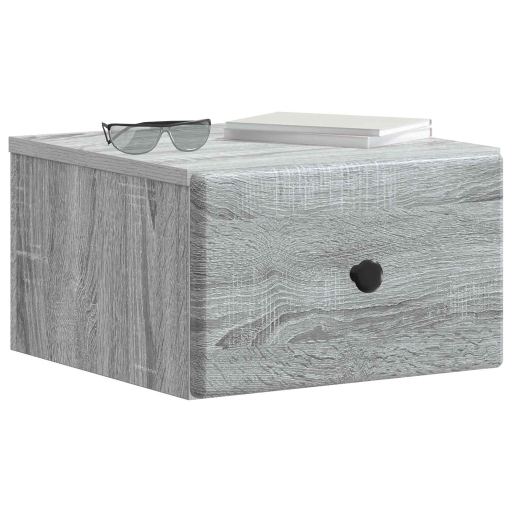 Wandmontierter Nachttisch 2 pcs Graues Sonoma 34,5 x 33 x 20 cm