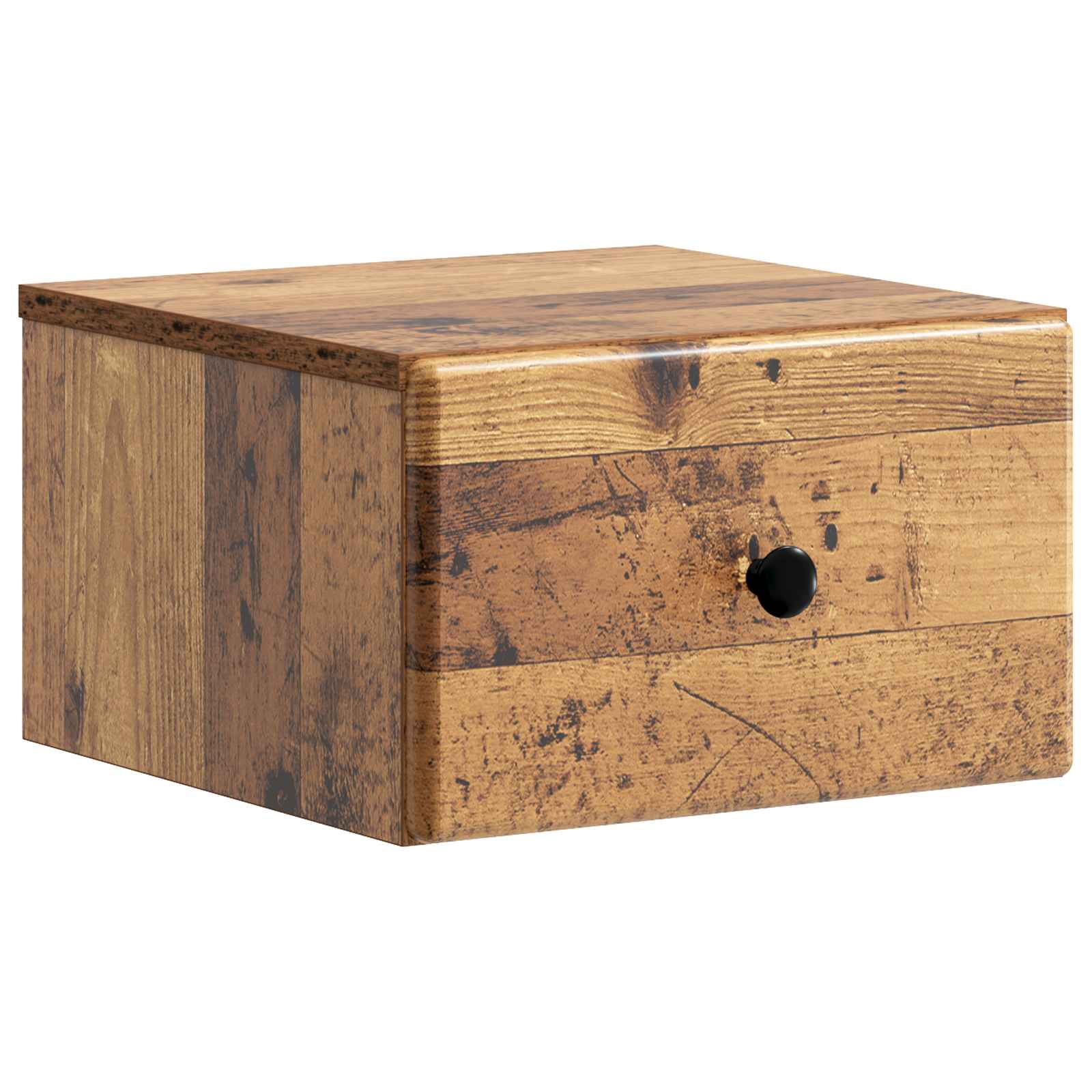 Wandmontierter Nachttisch 2 pcs Altholz 34,5 x 33 x 20 cm