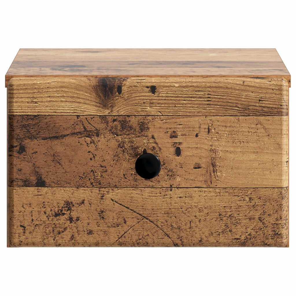 Wandmontierter Nachttisch 2 pcs Altholz 34,5 x 33 x 20 cm