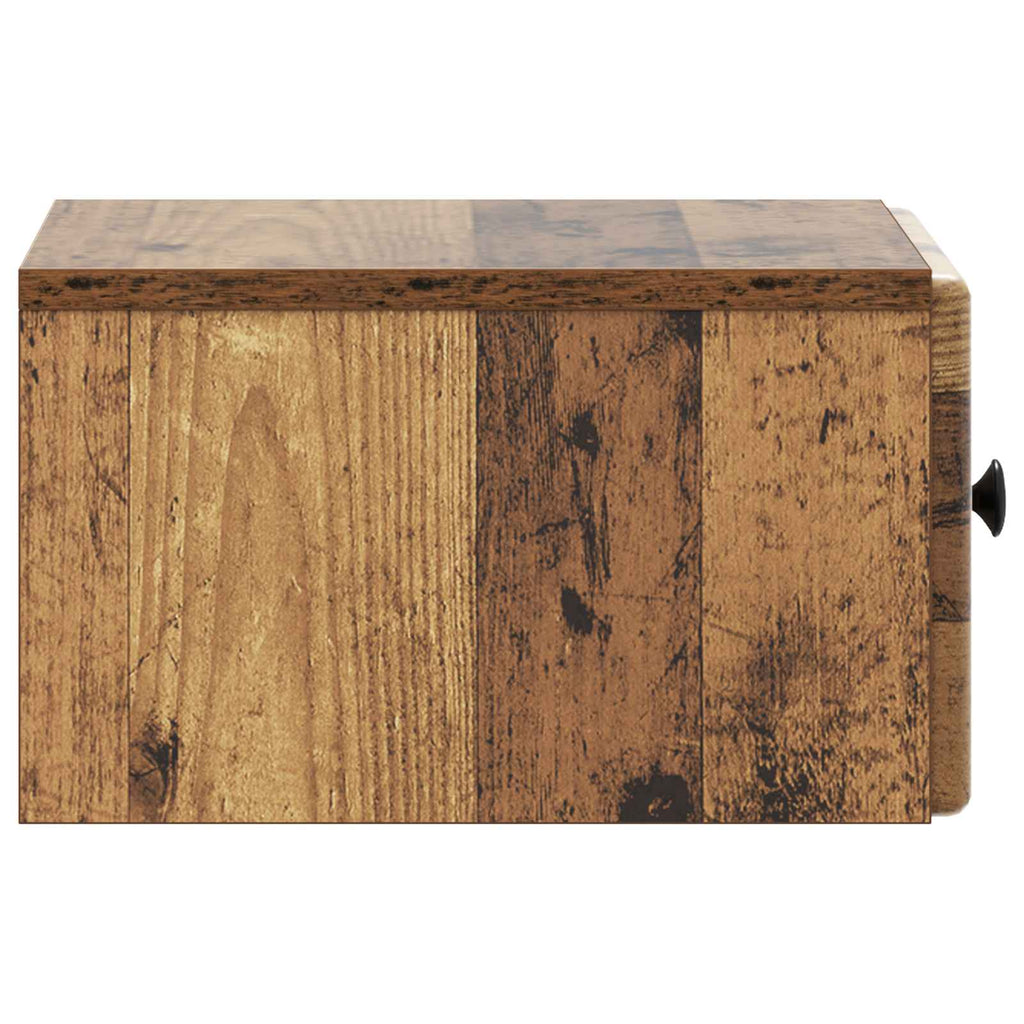 Wandmontierter Nachttisch 2 pcs Altholz 34,5 x 33 x 20 cm