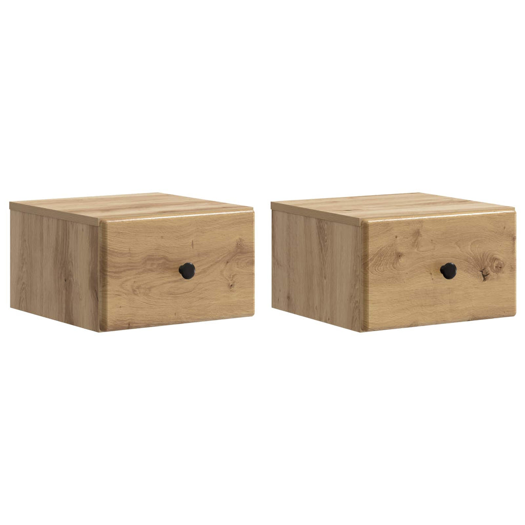 Wandmontierter Nachttisch 2 pcs Artisan-Eiche 34,5 x 33 x 20 cm