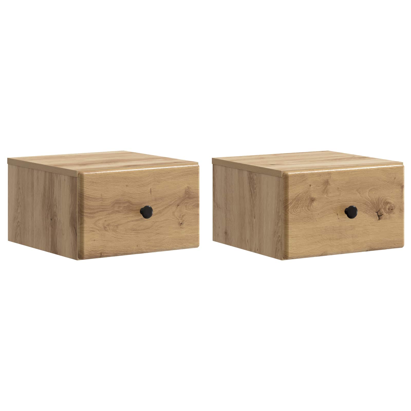 Wandmontierter Nachttisch 2 pcs Artisan-Eiche 34,5 x 33 x 20 cm