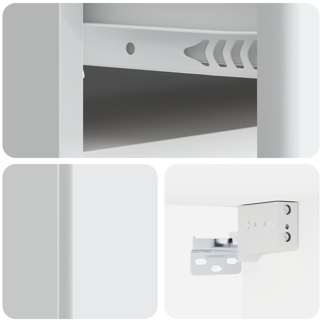 Wandmontierter Nachttisch 2 pcs Weiß 49 x 34,5 x 20 cm