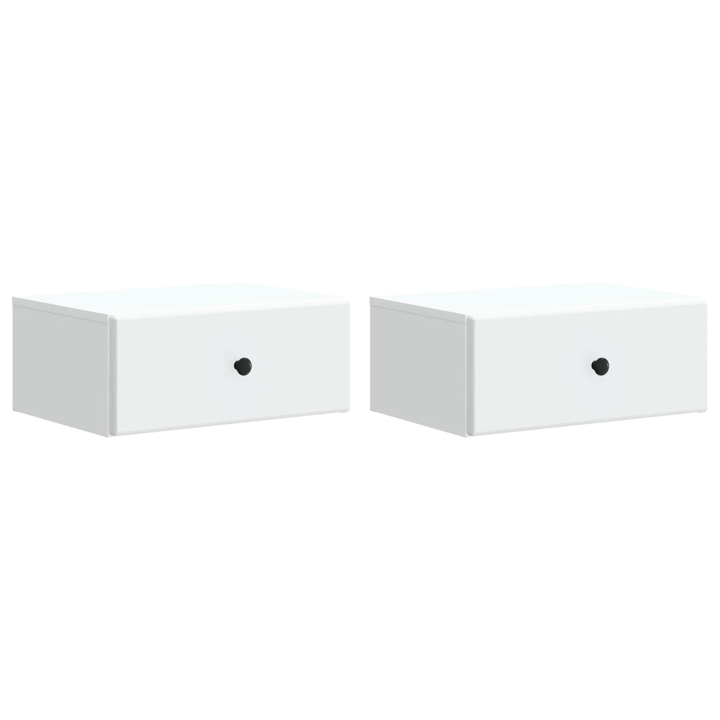 Wandmontierter Nachttisch 2 pcs Weiß 49 x 34,5 x 20 cm