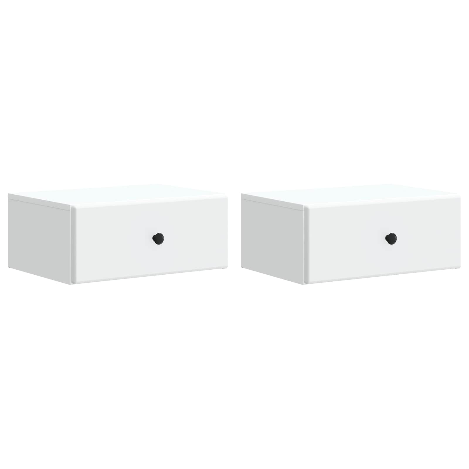 Wandmontierter Nachttisch 2 pcs Weiß 49 x 34,5 x 20 cm