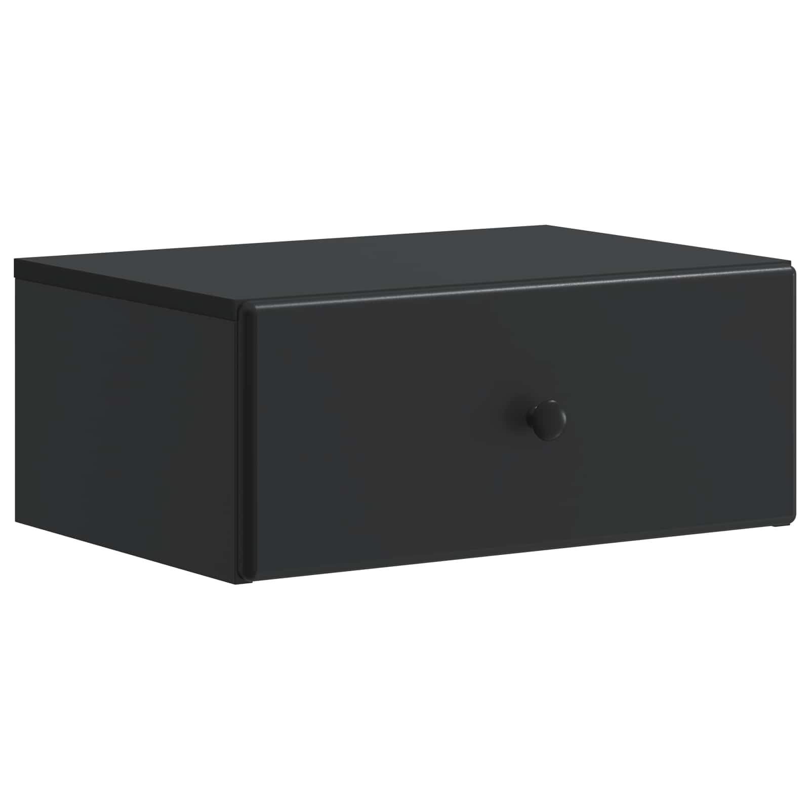 Wandmontierter Nachttisch Schwarz 49 x 34,5 x 20 cm