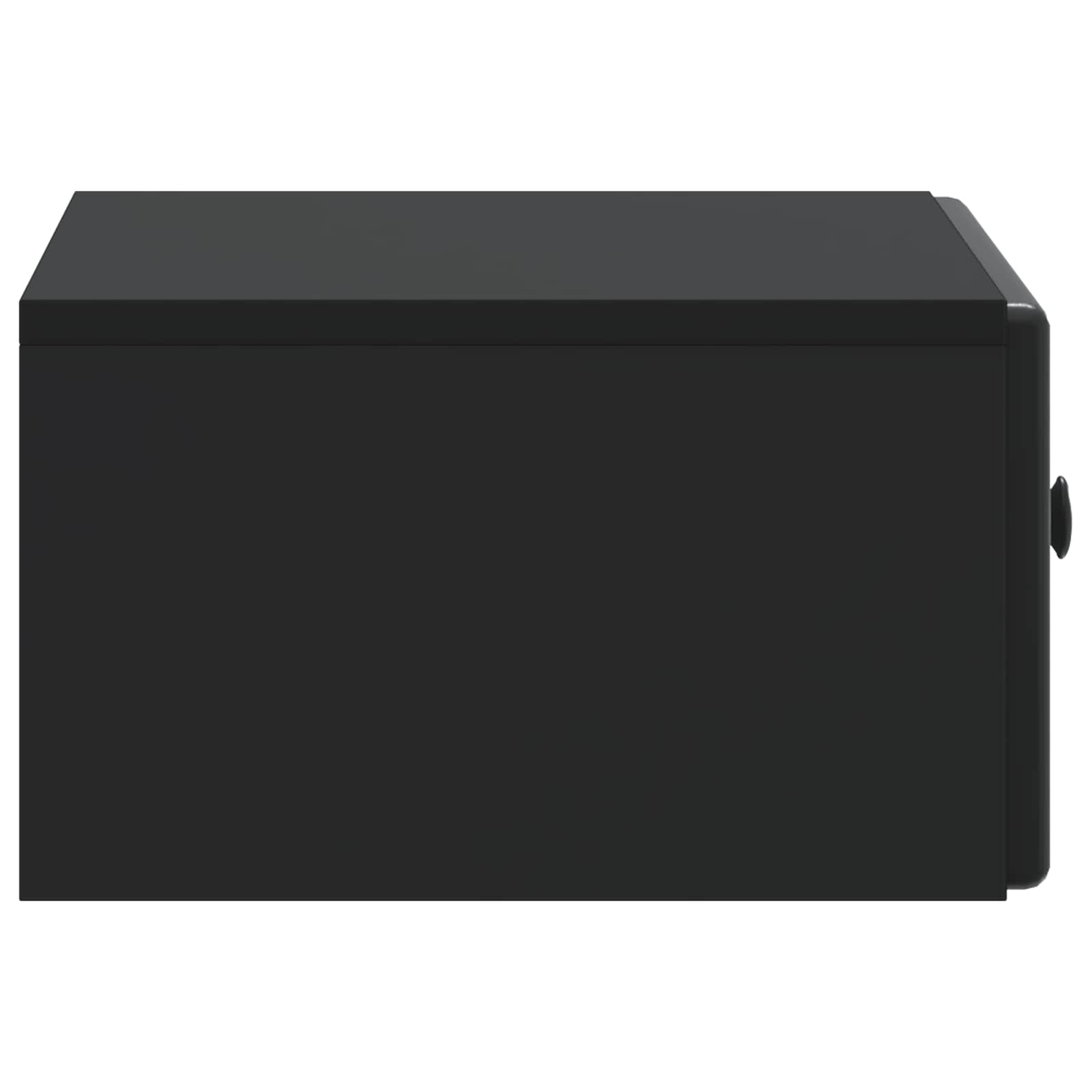 Wandmontierter Nachttisch Schwarz 49 x 34,5 x 20 cm