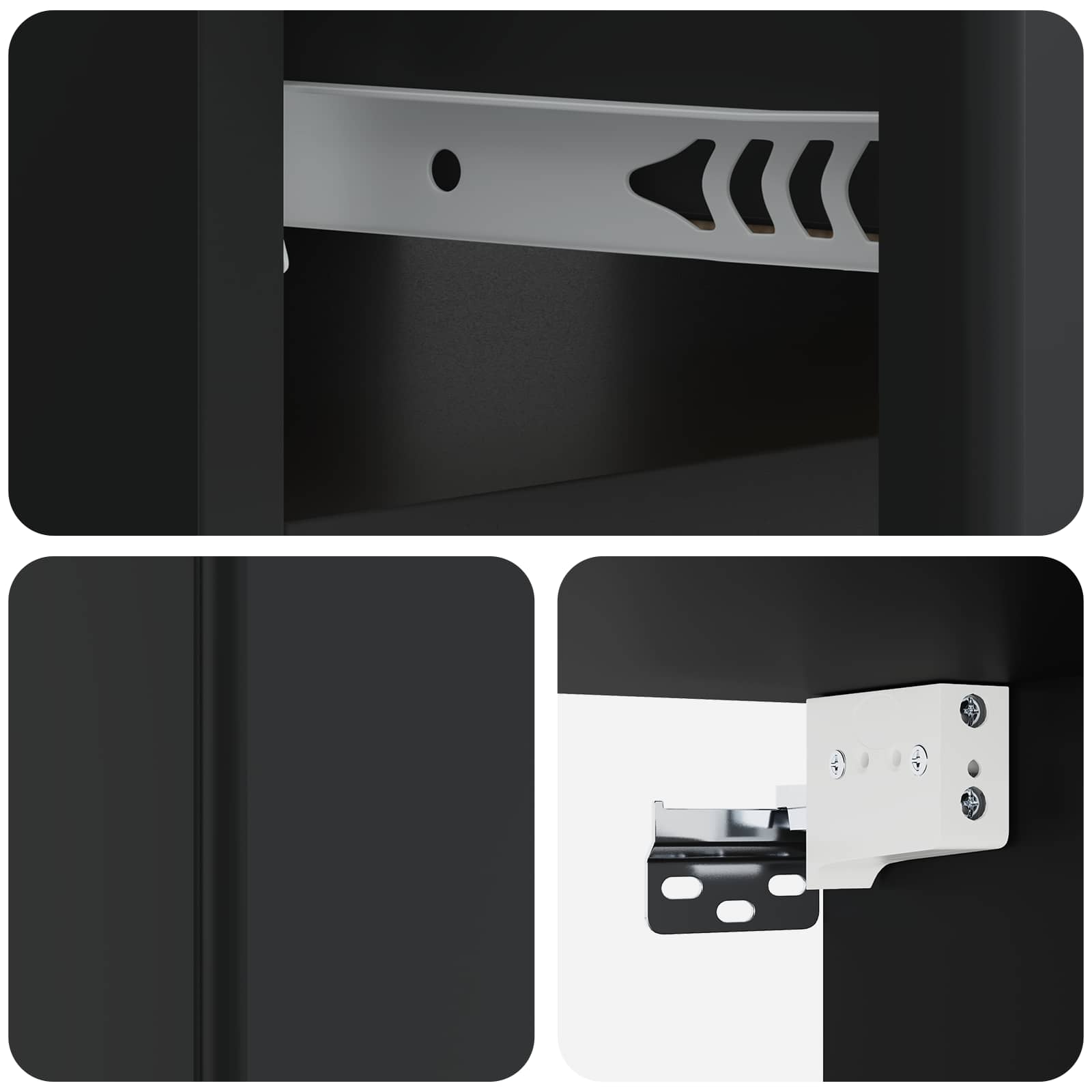 Wandmontierter Nachttisch 2 pcs Schwarz 49 x 34,5 x 20 cm