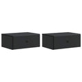 Wandmontierter Nachttisch 2 pcs Schwarz 49 x 34,5 x 20 cm