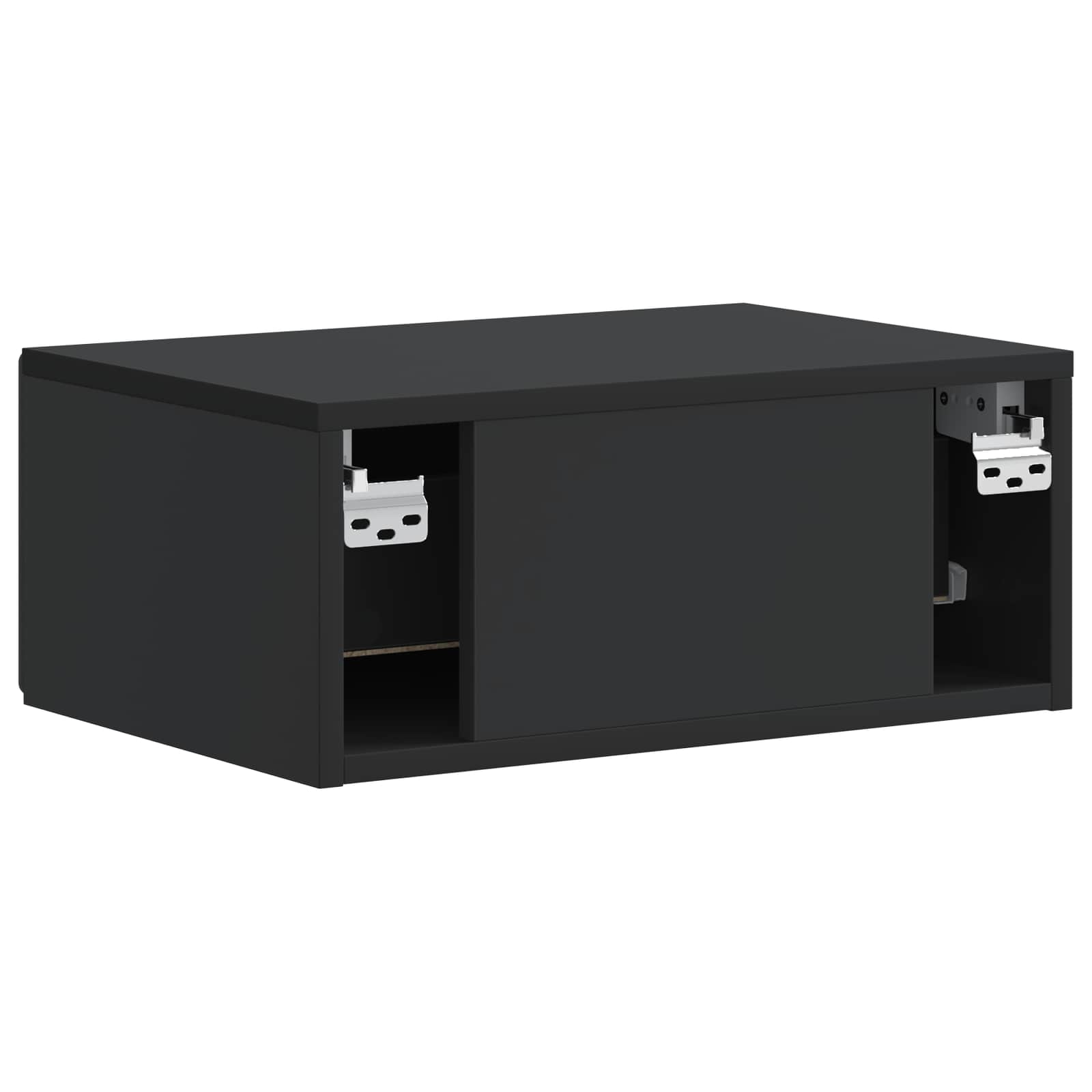 Wandmontierter Nachttisch 2 pcs Schwarz 49 x 34,5 x 20 cm