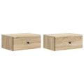 Wandmontierter Nachttisch 2 pcs Sonoma-Eiche 49 x 34,5 x 20 cm