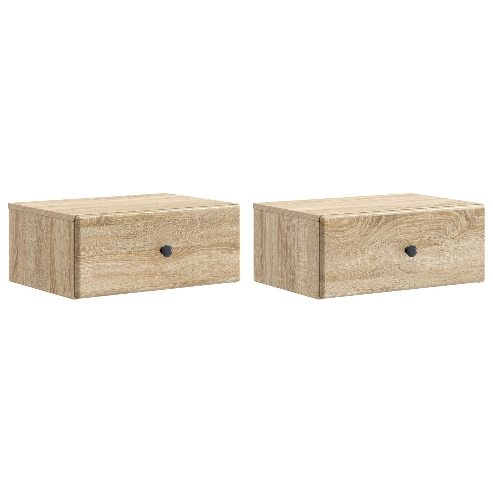 Wandmontierter Nachttisch 2 pcs Sonoma-Eiche 49 x 34,5 x 20 cm