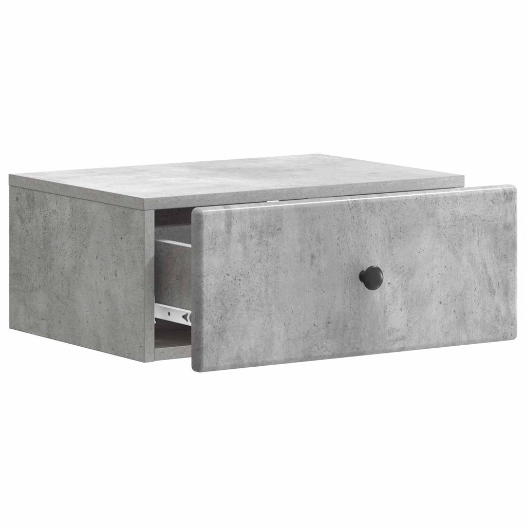 Wandmontierter Nachttisch Betongrau 49 x 34,5 x 20 cm