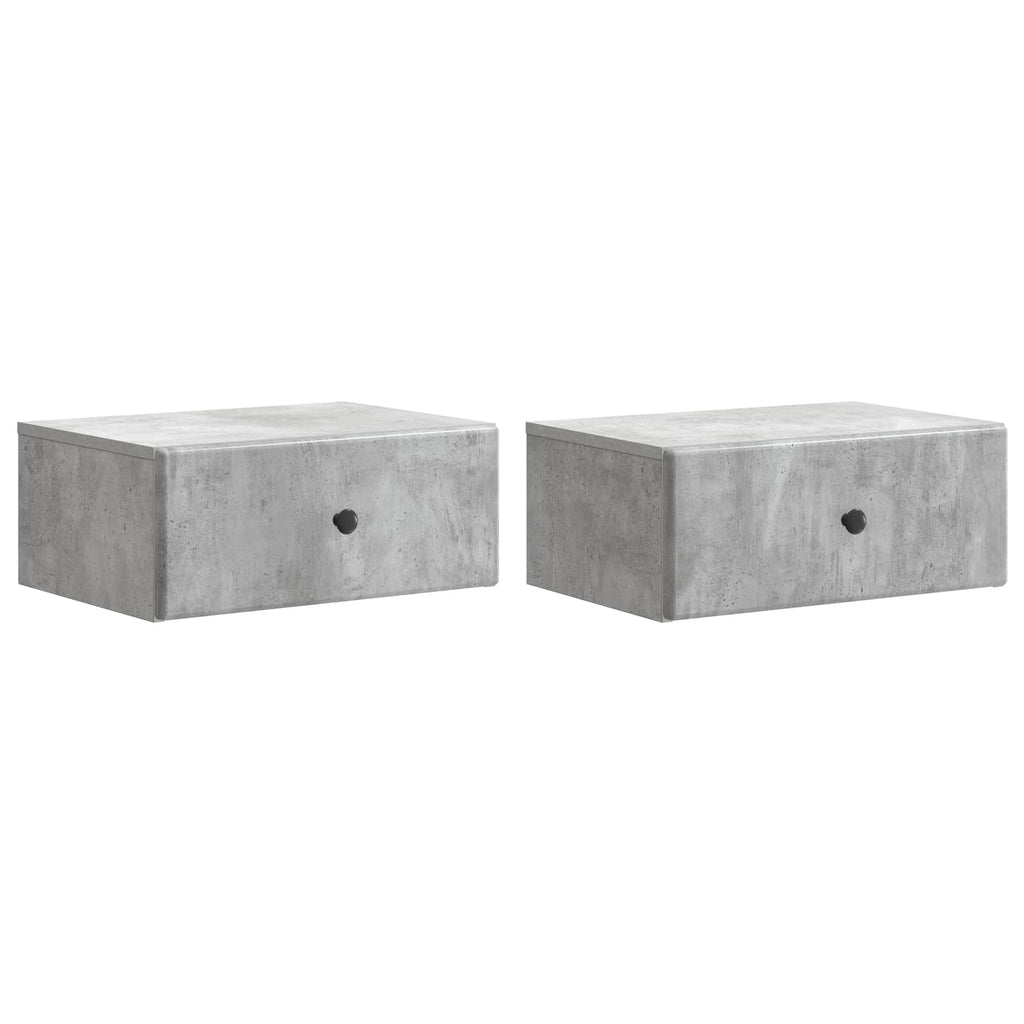 Wandmontierter Nachttisch 2 pcs Betongrau 49 x 34,5 x 20 cm