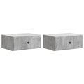 Wandmontierter Nachttisch 2 pcs Betongrau 49 x 34,5 x 20 cm