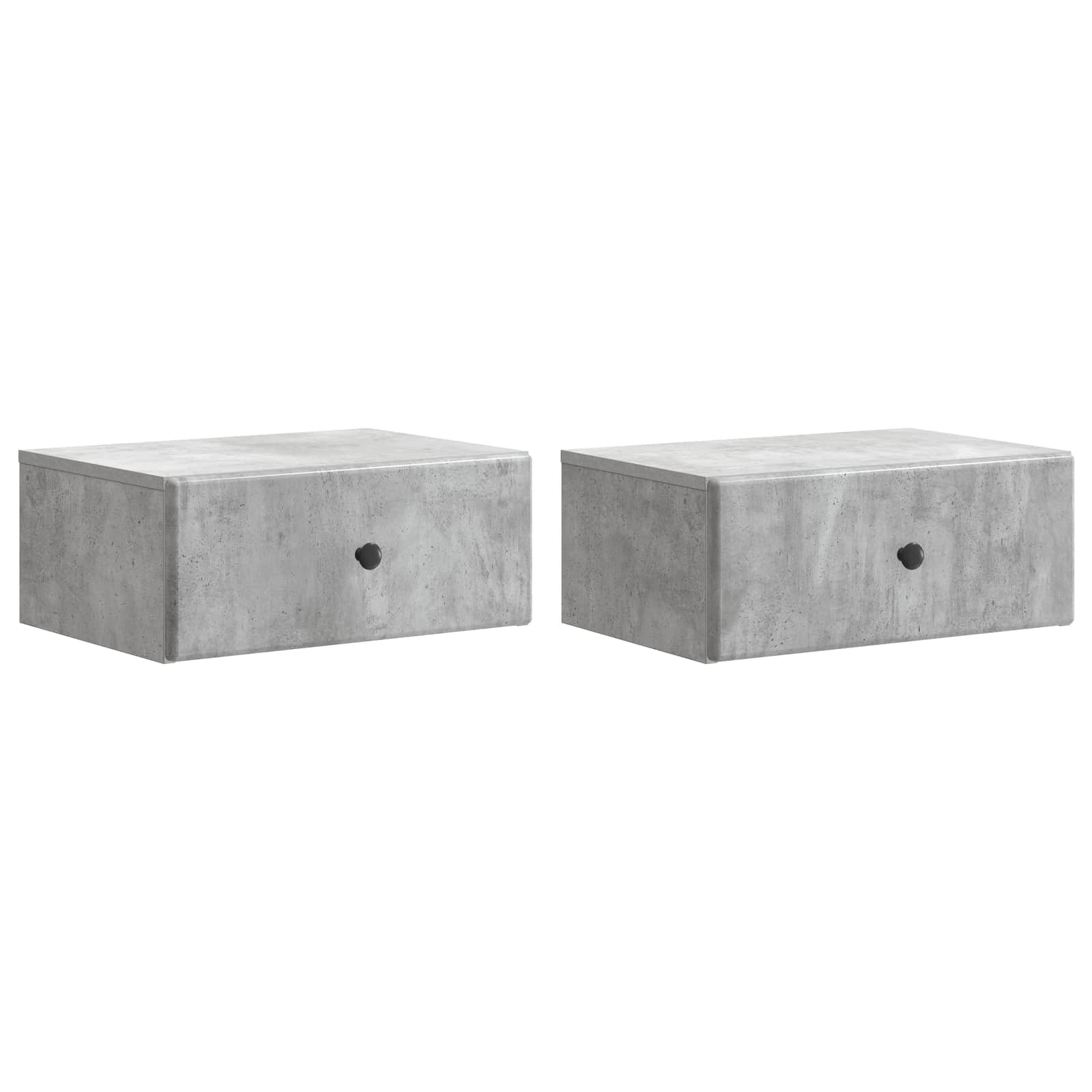 Wandmontierter Nachttisch 2 pcs Betongrau 49 x 34,5 x 20 cm