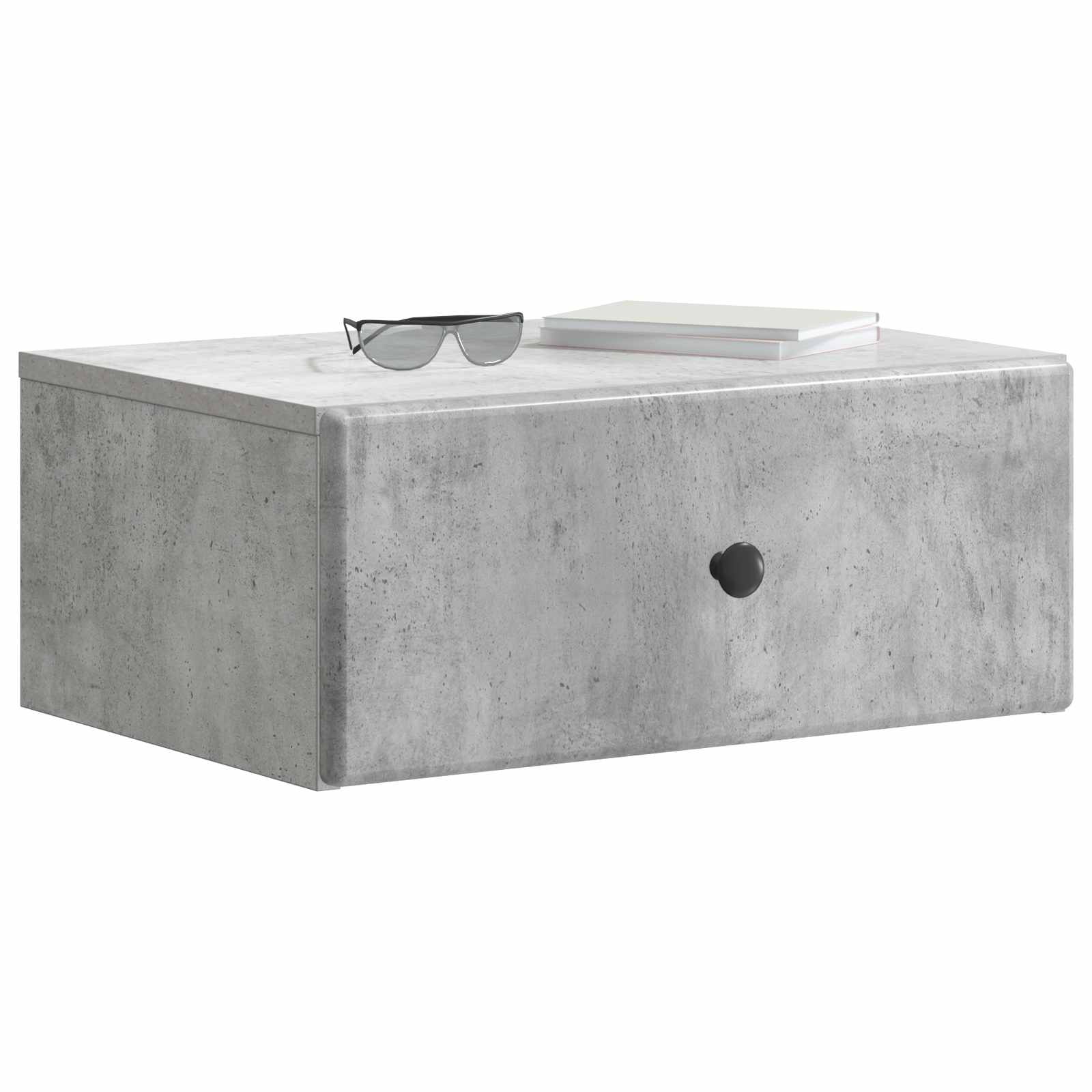 Wandmontierter Nachttisch 2 pcs Betongrau 49 x 34,5 x 20 cm