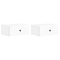 Wandmontierter Nachttisch 2 pcs Hochglanz Weiß Holzwerkstoff