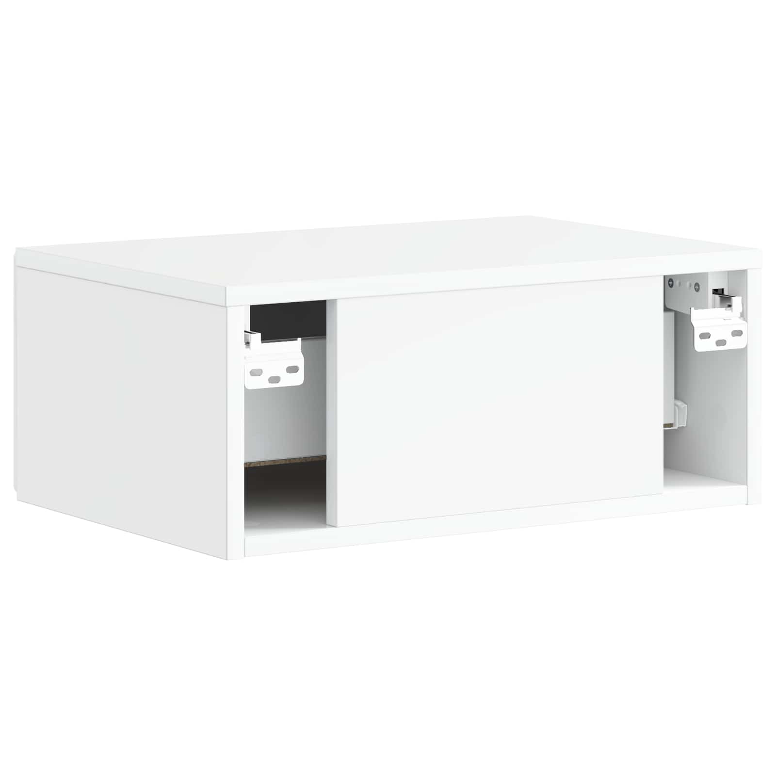 Wandmontierter Nachttisch 2 pcs Hochglanz Weiß Holzwerkstoff