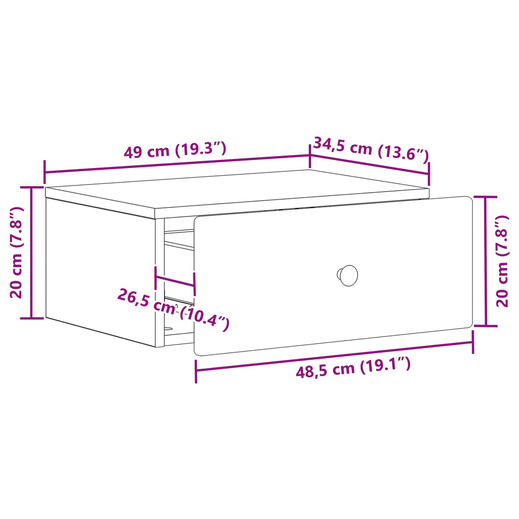 Wandmontierter Nachttisch 2 pcs Hochglanz Weiß Holzwerkstoff