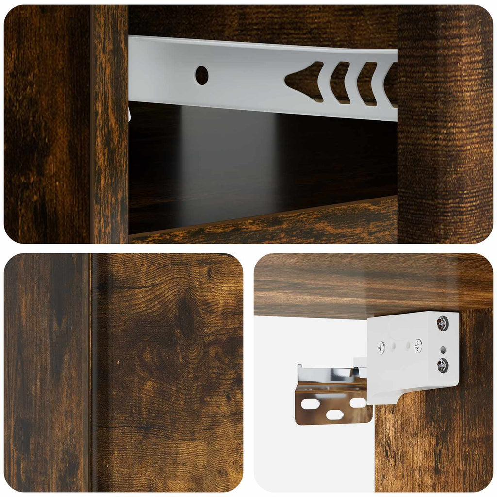 Wandmontierter Nachttisch 2 pcs Geräucherte Eiche Holzwerkstoff