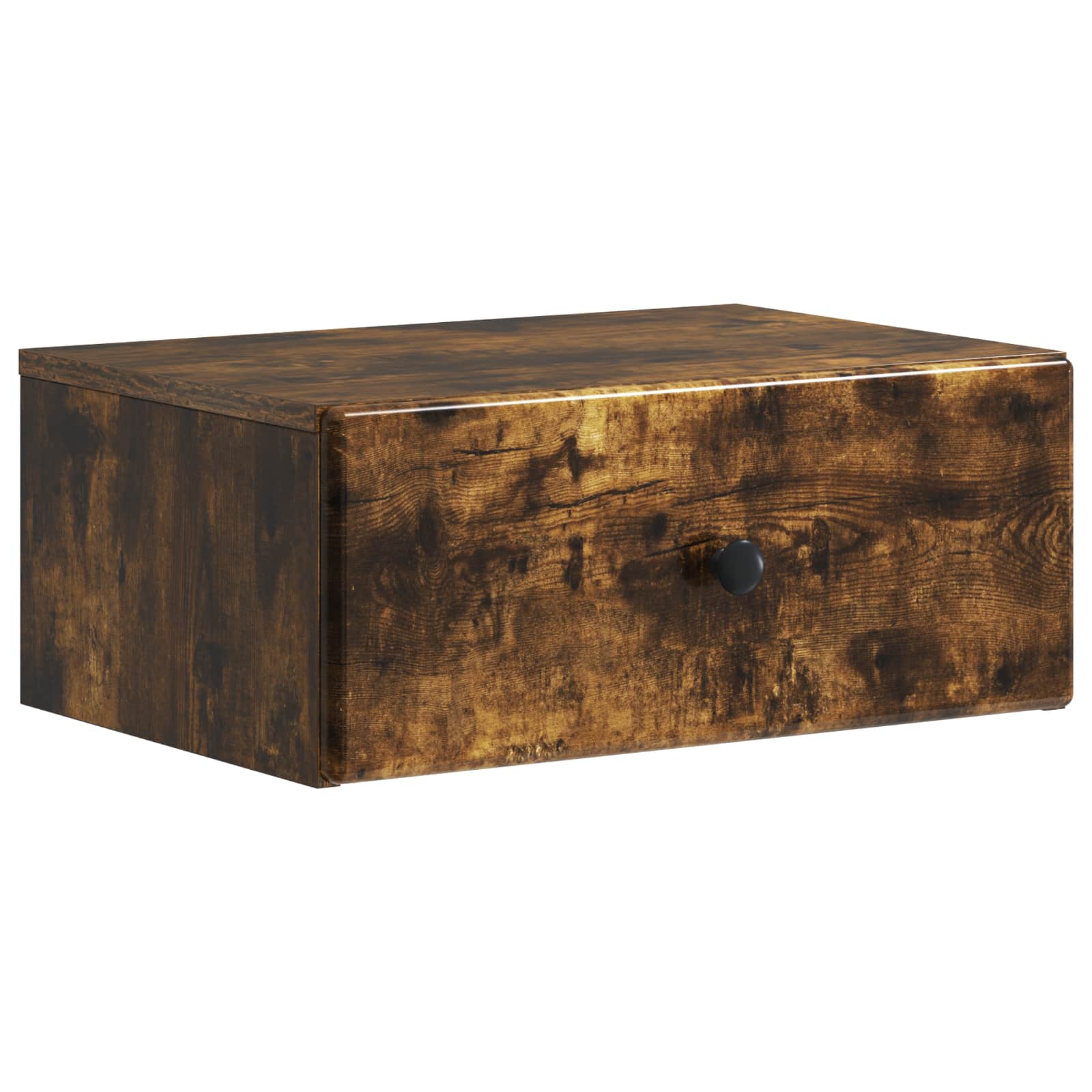 Wandmontierter Nachttisch 2 pcs Geräucherte Eiche Holzwerkstoff