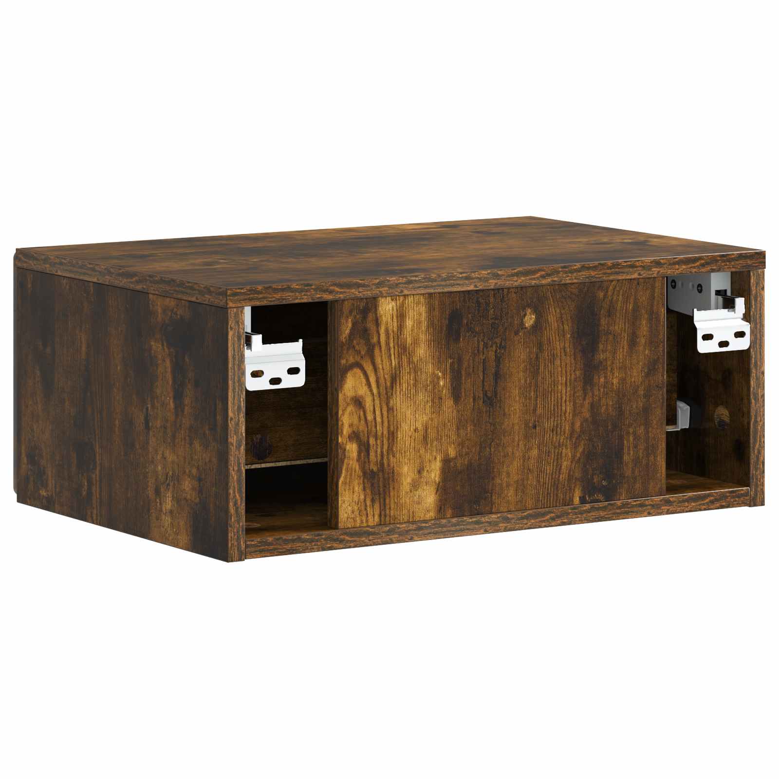 Wandmontierter Nachttisch 2 pcs Geräucherte Eiche Holzwerkstoff