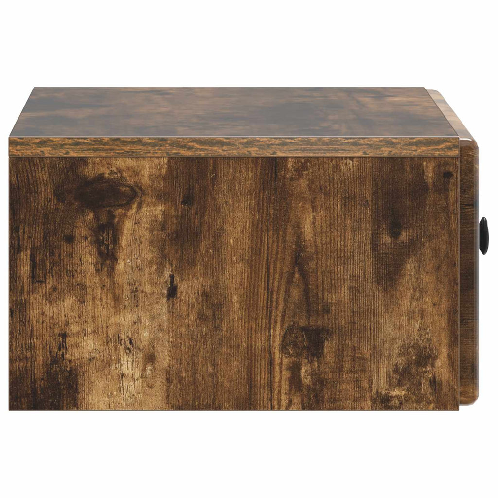 Wandmontierter Nachttisch 2 pcs Geräucherte Eiche Holzwerkstoff
