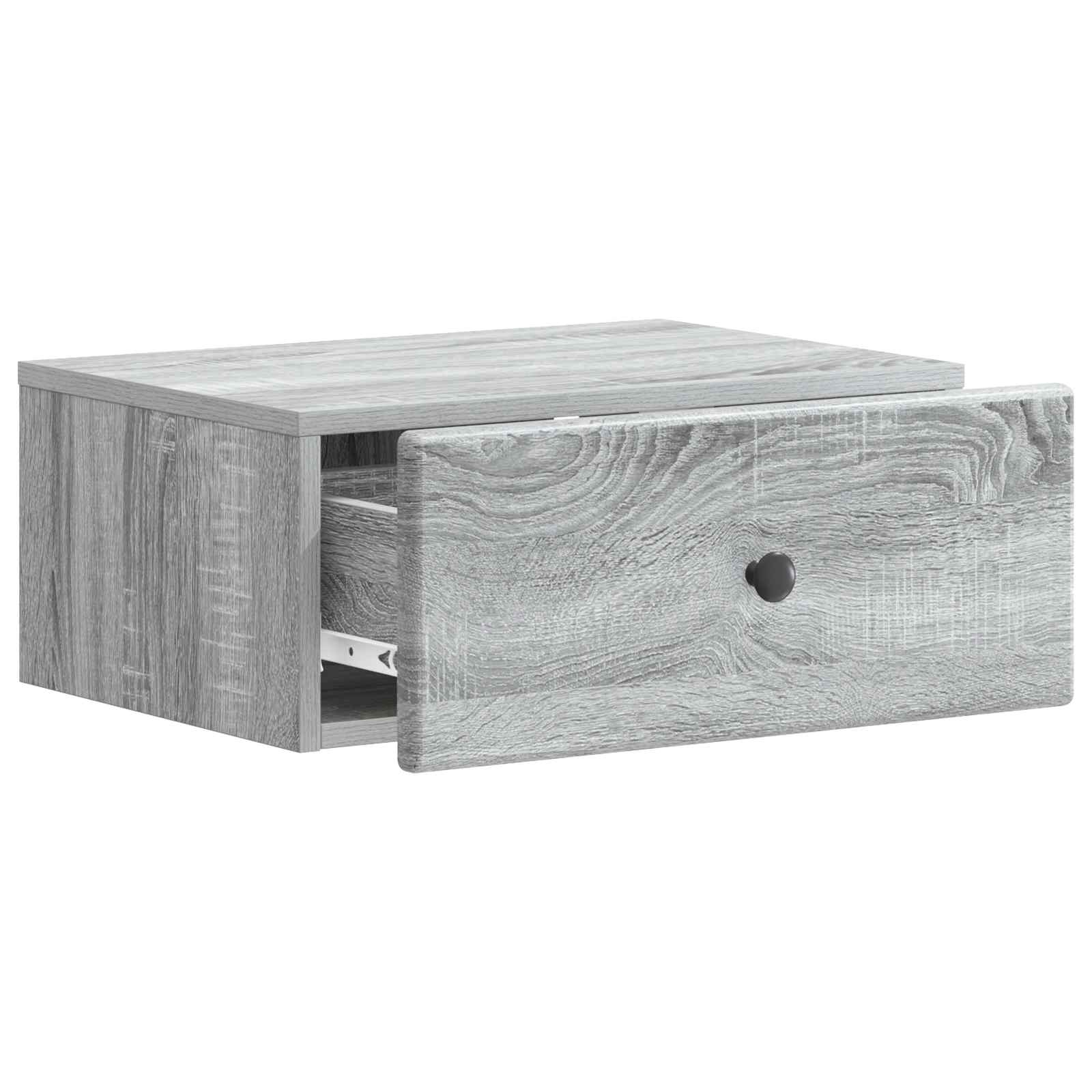 Wandmontierter Nachttisch Graues Sonoma 49 x 34,5 x 20 cm