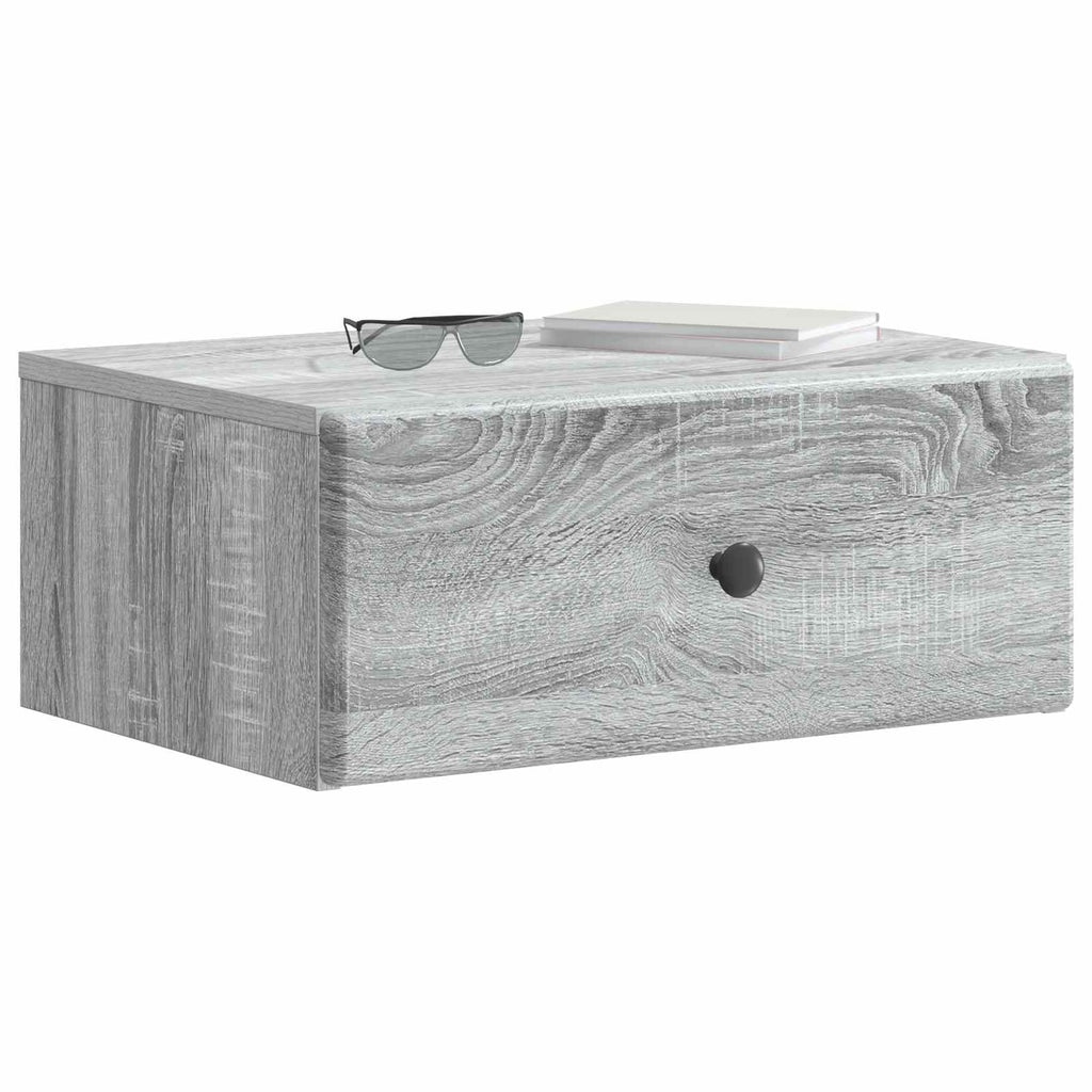 Wandmontierter Nachttisch Graues Sonoma 49 x 34,5 x 20 cm