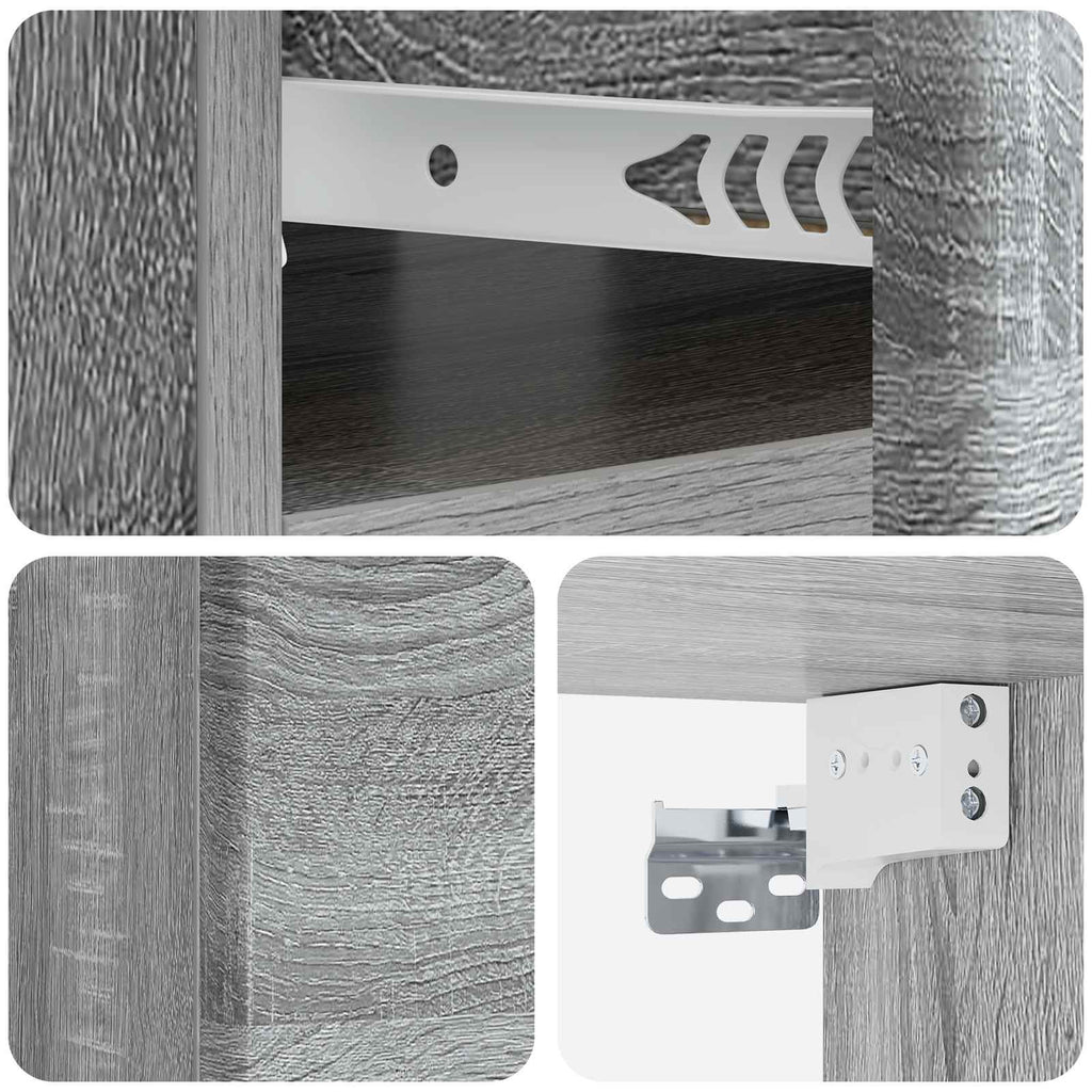 Wandmontierter Nachttisch 2 pcs Graues Sonoma 49 x 34,5 x 20 cm