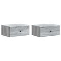 Wandmontierter Nachttisch 2 pcs Graues Sonoma 49 x 34,5 x 20 cm
