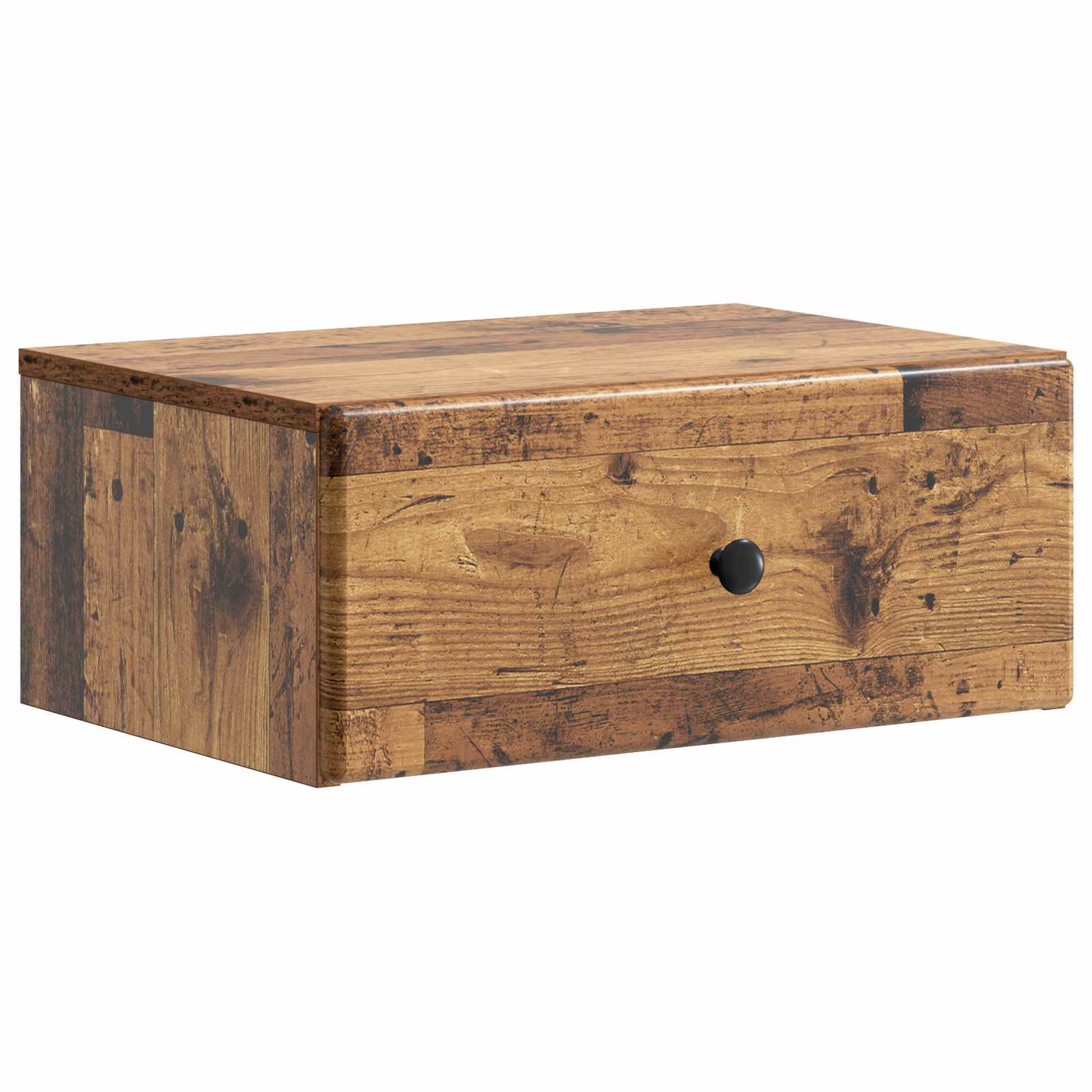 Wandmontierter Nachttisch Altholz 49 x 34,5 x 20 cm