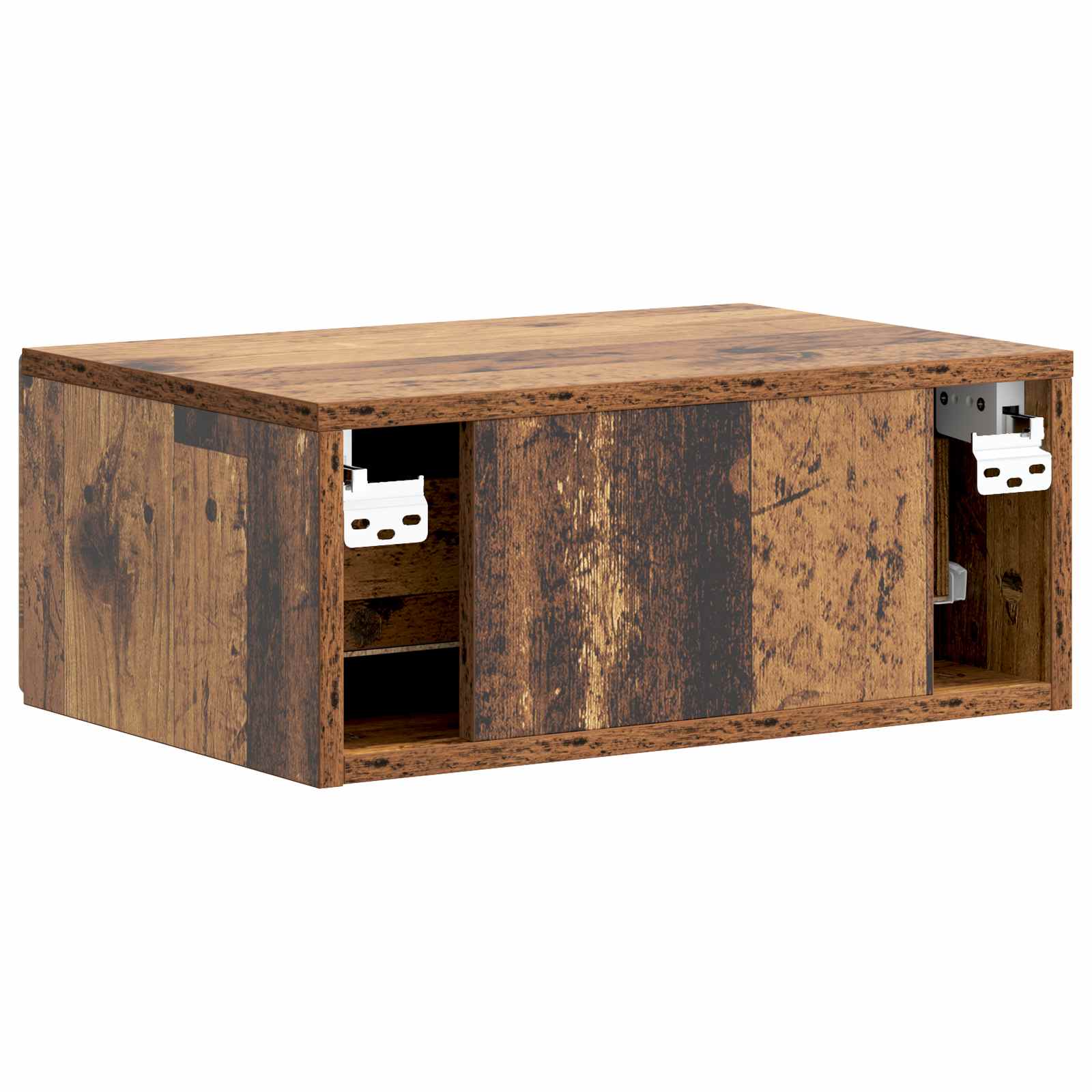 Wandmontierter Nachttisch Altholz 49 x 34,5 x 20 cm