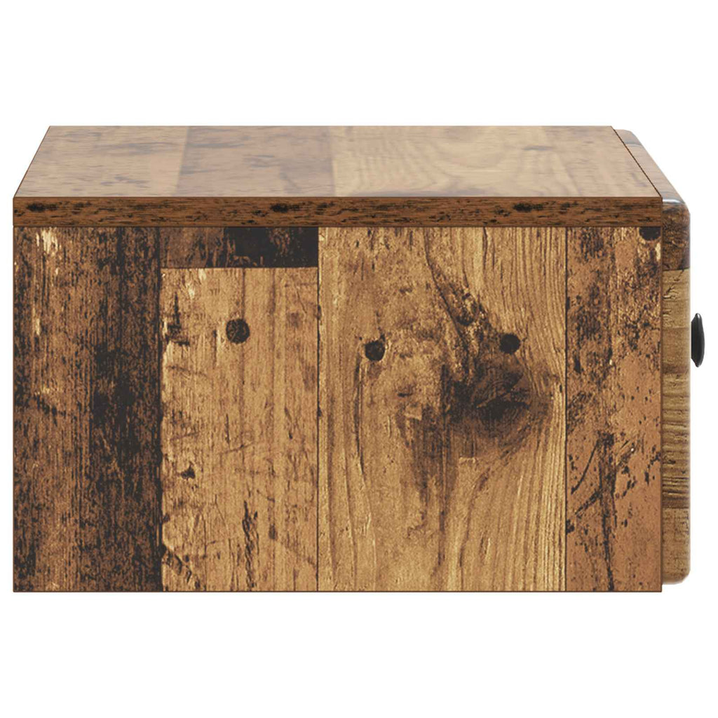 Wandmontierter Nachttisch Altholz 49 x 34,5 x 20 cm