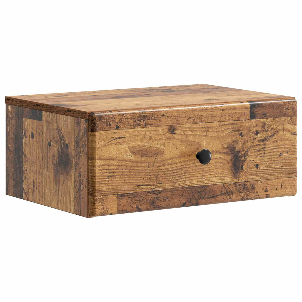 Wandmontierter Nachttisch 2 pcs Altholz 49 x 34,5 x 20 cm