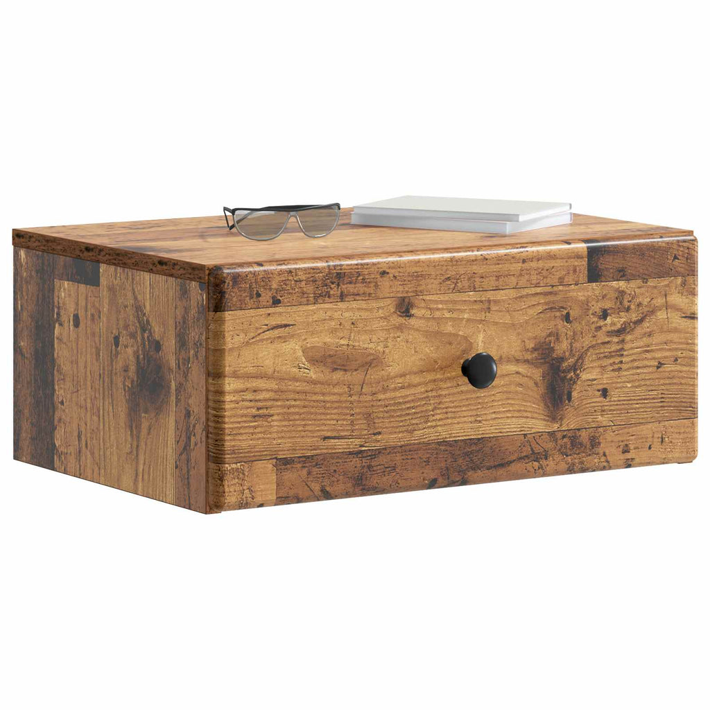 Wandmontierter Nachttisch 2 pcs Altholz 49 x 34,5 x 20 cm